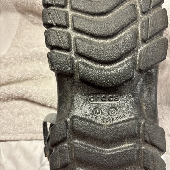 Crocs Off Road Sport Clogs Slides Black Men's Size 12 - Picture 8 of 10